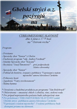 3.6.2016 - Cyrilometodská slávnosť v Gbeloch