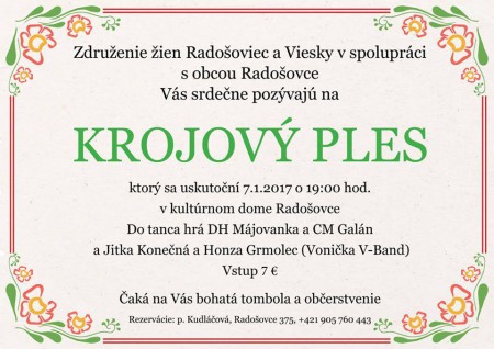 Krojový ples Radošovce 2017